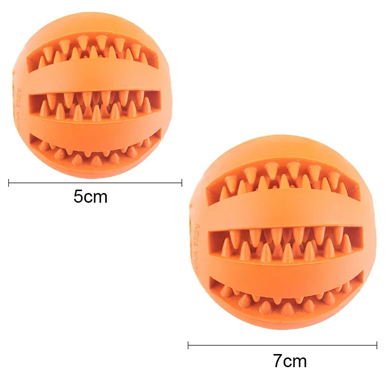 Bola de brinquedo para cães pequenos, elasticidade interativa, brinquedo de mastigar para limpeza dos dentes, bola de comida de borracha, acessórios para animais de estimação