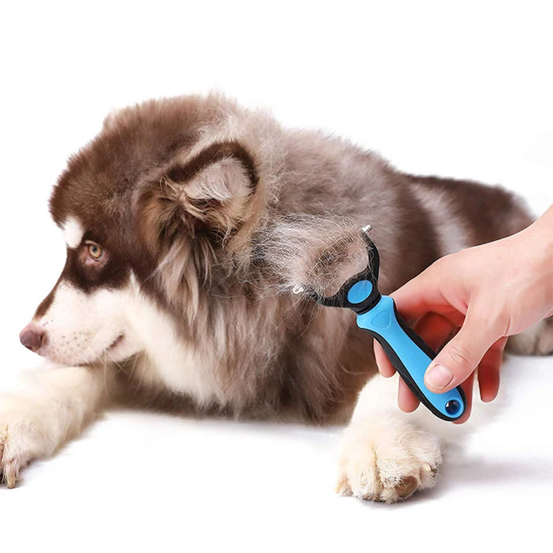 Profissional pet deshedding escova cão removedor de pêlos de animais de estimação nó cortador filhote de cachorro gato pente escovas cães aliciamento derramamento suprimentos