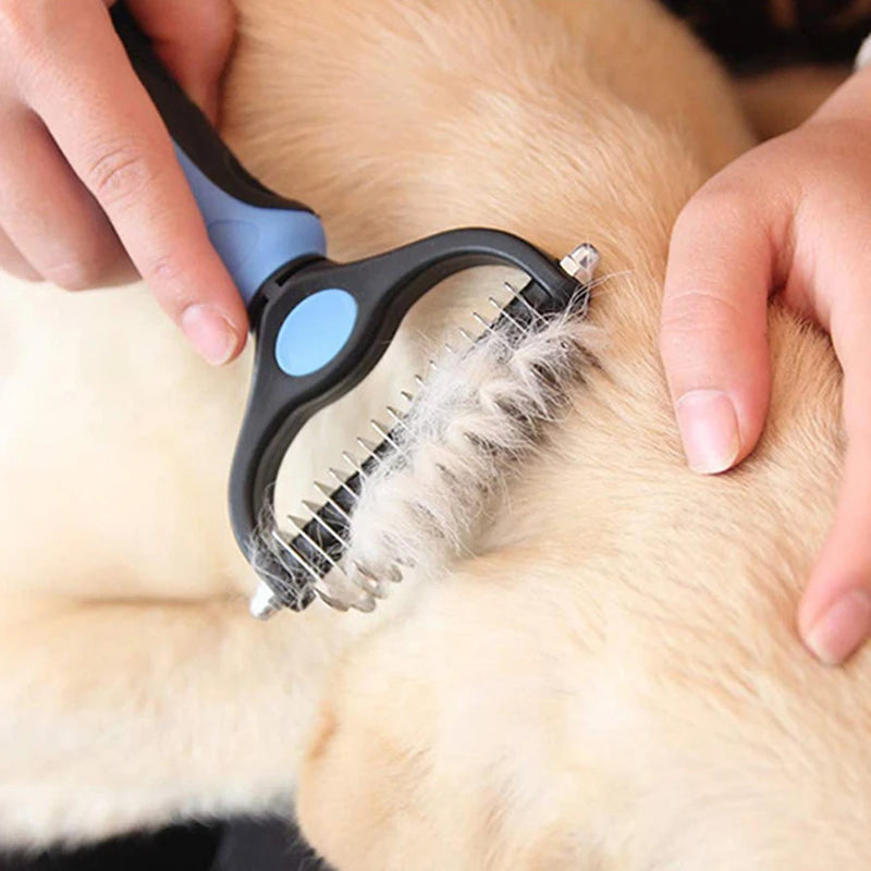 Profissional pet deshedding escova cão removedor de pêlos de animais de estimação nó cortador filhote de cachorro gato pente escovas cães aliciamento derramamento suprimentos