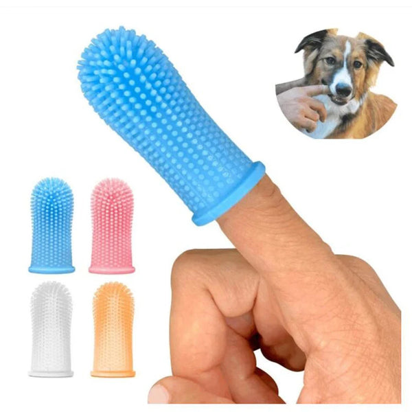 Cão super macio pet dedo escova de dentes limpeza mau hálito cuidados não tóxico silicone ferramenta escova de dentes cão gato suprimentos de limpeza