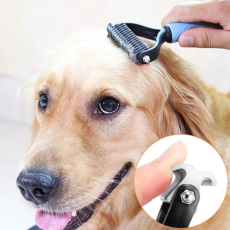 Profissional pet deshedding escova cão removedor de pêlos de animais de estimação nó cortador filhote de cachorro gato pente escovas cães aliciamento derramamento suprimentos