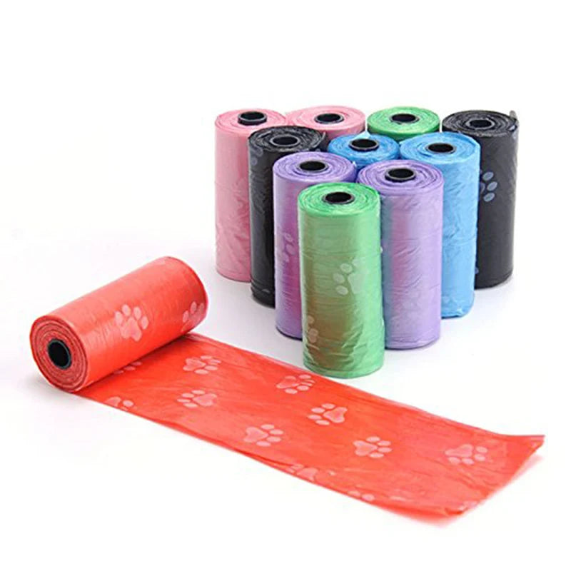 10 Rolls Paw Printing Dog Poop Bag  15 Bags/ Roll Large Cat Waste Bags Doggie Outdoor Home Clean Refill Garbage Bag