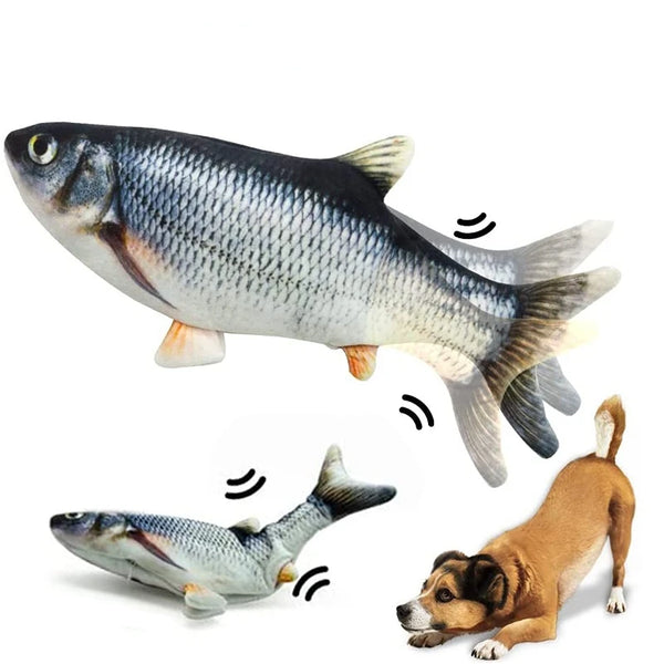 Gato cão brinquedo peixe carregamento usb elétrico disquete simulação peixe treinamento interativo dentes moagem pet mastigar brinquedos